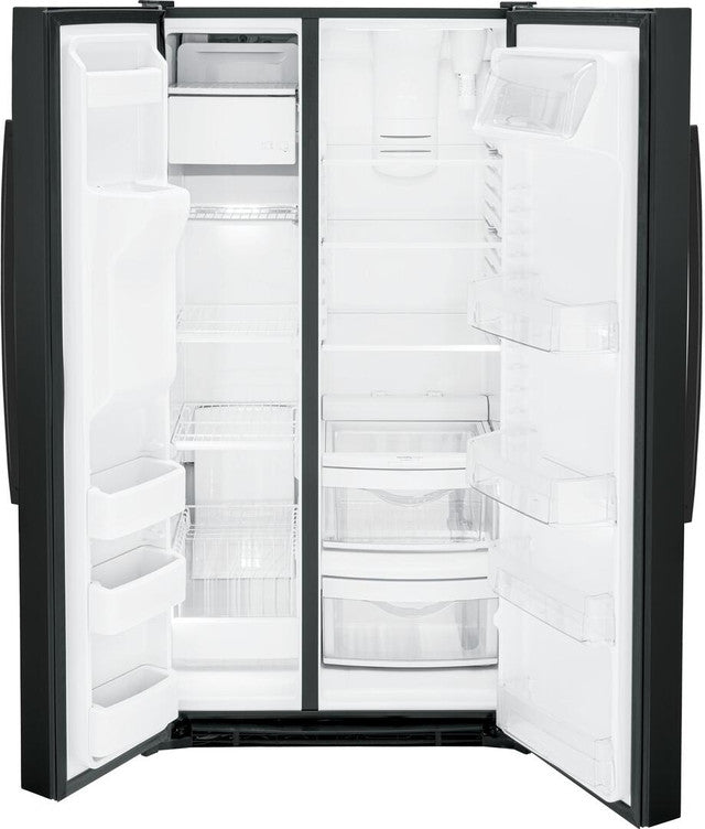 GSS25GGPBB GE 36" 25.3 cu. ft.. Side by Side Refrigerator - Black