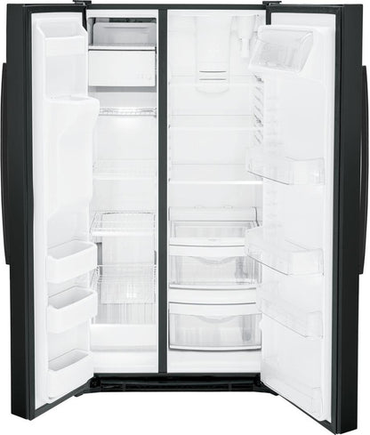 GSS25GGPBB GE 36" 25.3 cu. ft.. Side by Side Refrigerator - Black